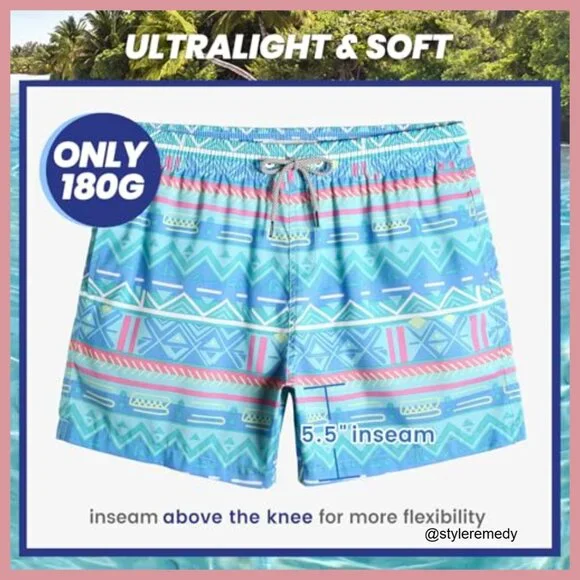 Quick Dry Swim Trunks with Mesh Lining and Pockets